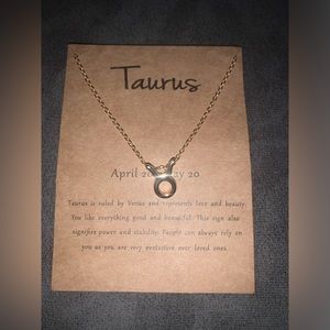 TAURUS Zodiac Symbol Gold Necklace